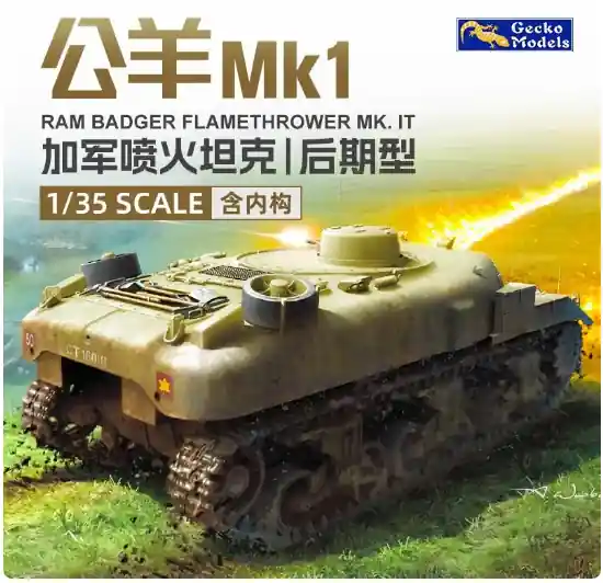 Gecko Models 35GM0086 RAM Badger Flamethrower Mk. II (Late Production) Nouvel Arrivage