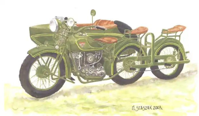 Choroszy Modelbud V08 Heavy Motorcycles M111 Sokół (Falcon) 1000 Type T with Side Car Nouveauté