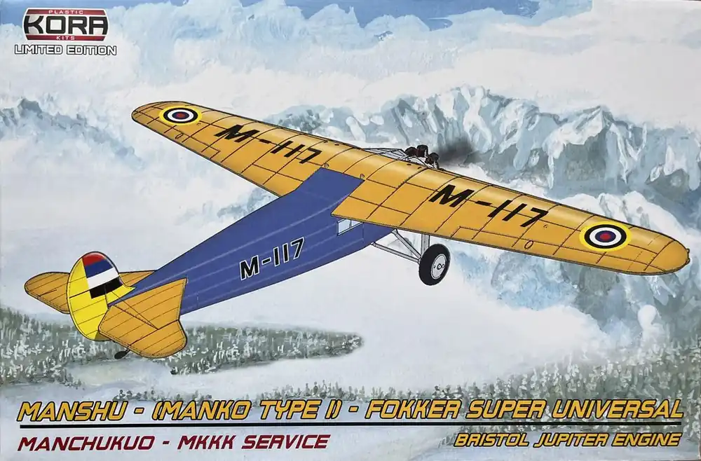 Vente Directe Kora Models KPK72182 Manshu-Fokker Super Universal - Manchukuo MKKK service