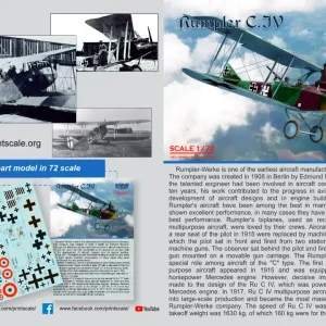 Print Scale PSR72003 Rumpler C.IV Offre Du Jour