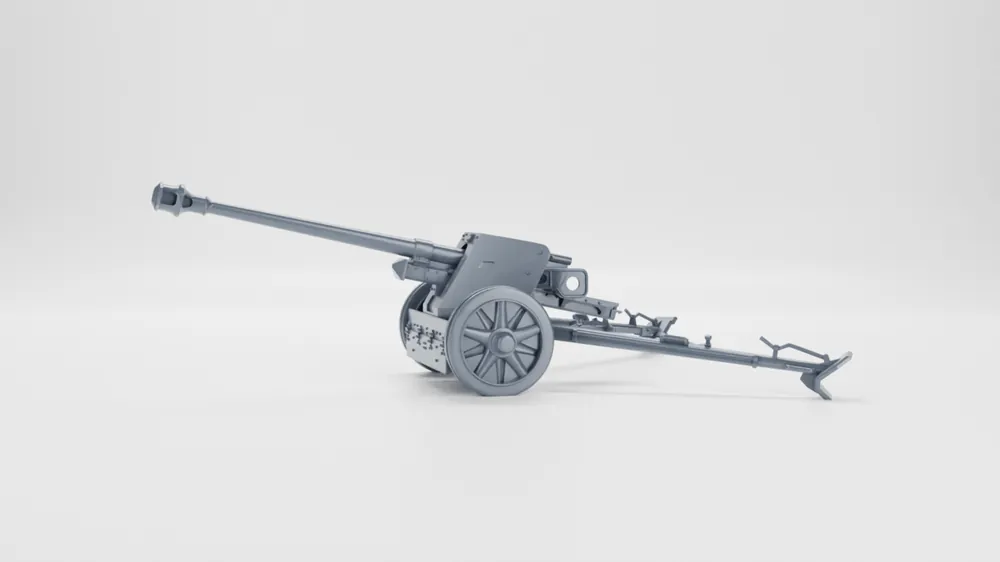 Offre Spéciale EMP3D 72012769-43 Armata przeciwpancerna 7,5cm PaK 40 - wersja rozłożona (podniesiona lufa)