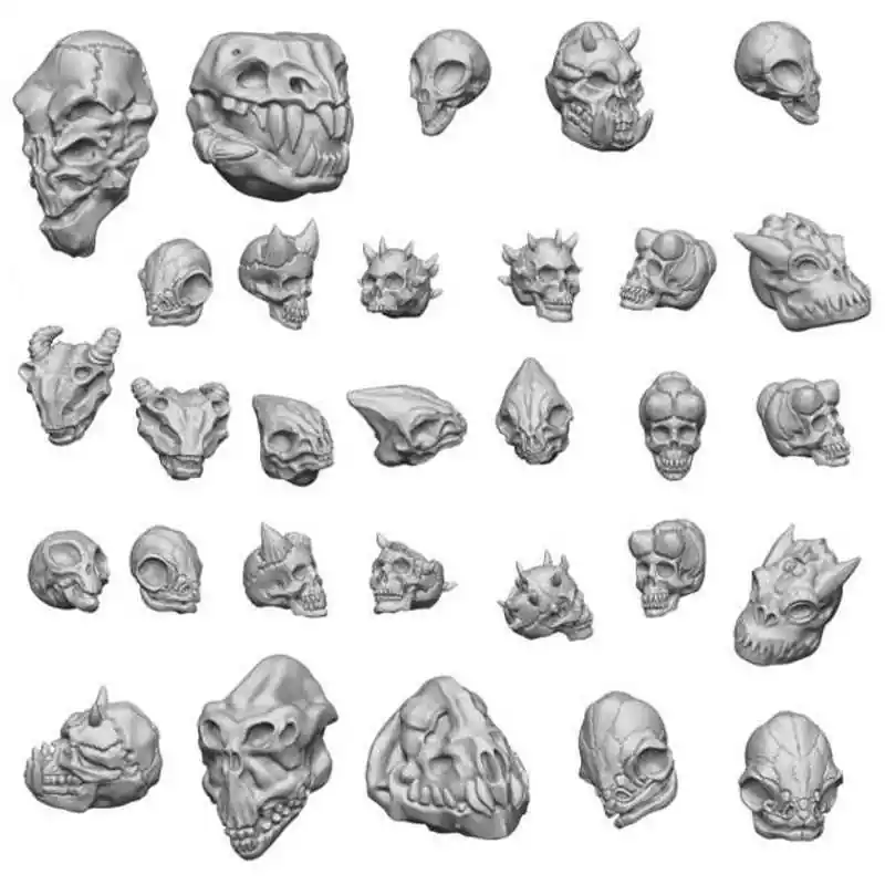 Green Stuff World 3102 Alien Skulls Resin Set (3D-Printed) Must-Have