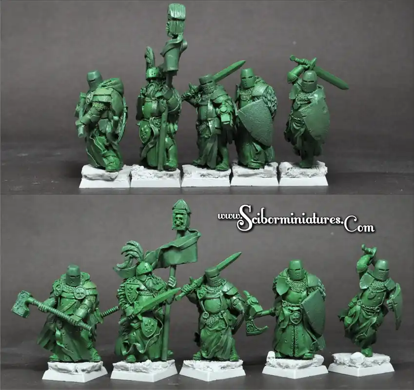 Certifié Scibor Monstrous Miniatures 28FM0658 Crusaders - 5 Miniatures Set