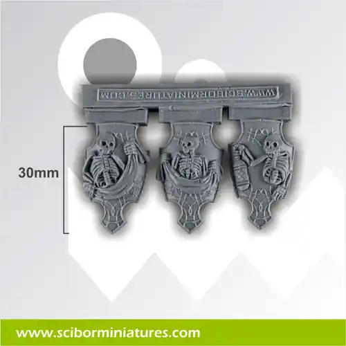 Vente Directe Scibor Monstrous Miniatures CPSH0079 Skeletons Big Shields (3 pcs)