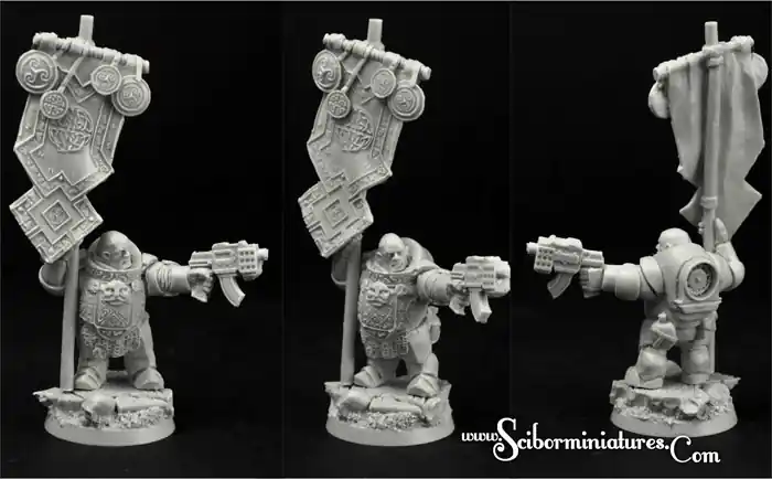 Scibor Monstrous Miniatures 28SF0174 SF Dwarf Marine 6 Commander Maintenant