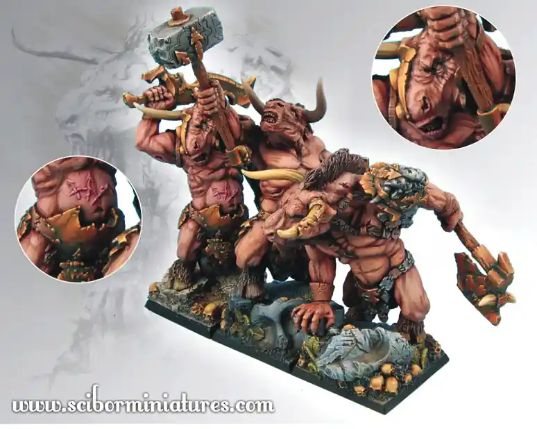Scibor Monstrous Miniatures 28FM0045 Minotaurs Warriors Set 3 Promotion Saisonnière