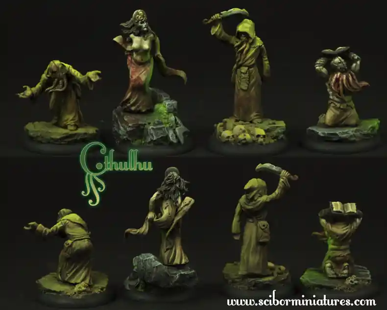 Scibor Monstrous Miniatures 28CM0011 Cthulhu Cultists set (4) Meilleur Prix