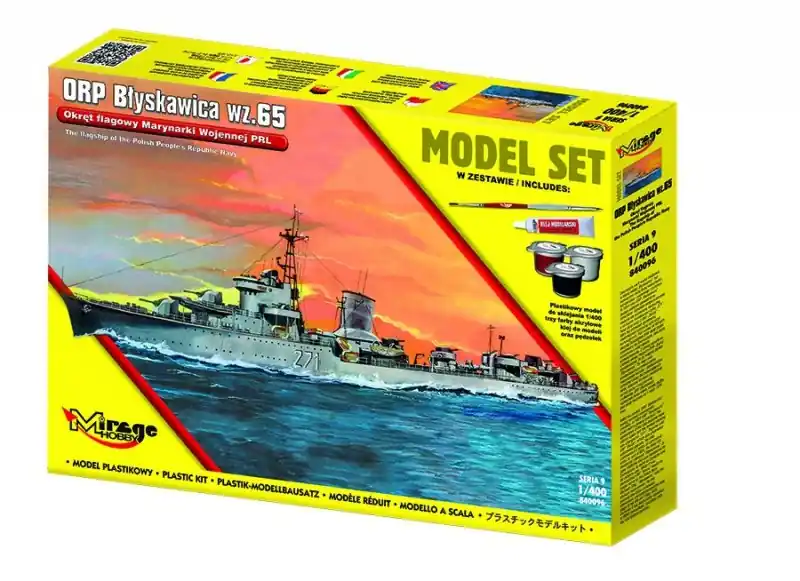 Nouvelle Collection Mirage-Hobby 840096 ORP Błyskawica wz.65 Okręt flagowy Marynarki Wojennej PRL - Model Set