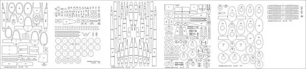 Achat Immédiat Kartonowa Kolekcja AKC-25 Zestaw wręg wycinanych laserowo do modelu PZL.37B "Łoś"