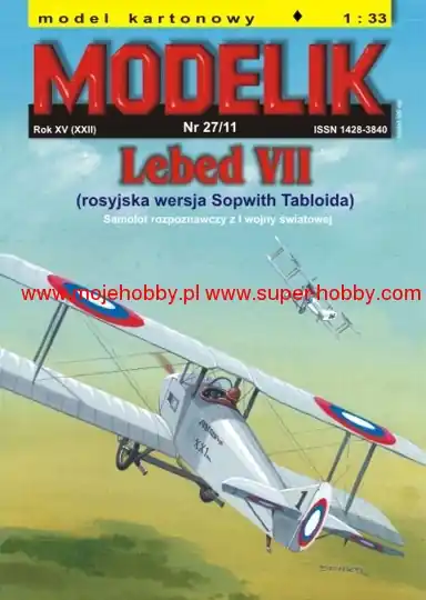 Expédié Aujourd'hui Modelik 27_11 LEBED VII - Samolot rozpoznawczy z I wojny światowej