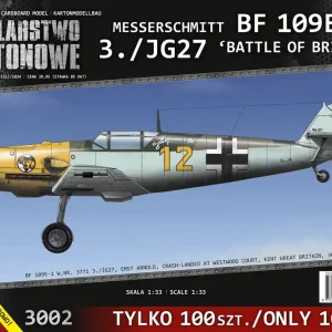 Prix Cassé Modelarstwo kartonowe 3002 Messerschmitt Bf 109E-1 3./JG27 ‘Battle Of Britain‘