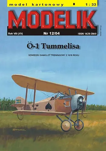 Modelik 12_04 Swedish trening-plane O-1 Tummelisa Soldes