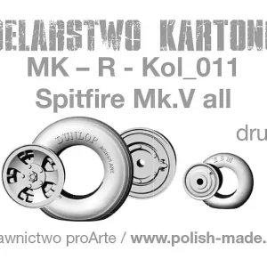 Modelarstwo kartonowe R-KOL011 Spitfire Mk.V - Zestaw Kół Petit Prix