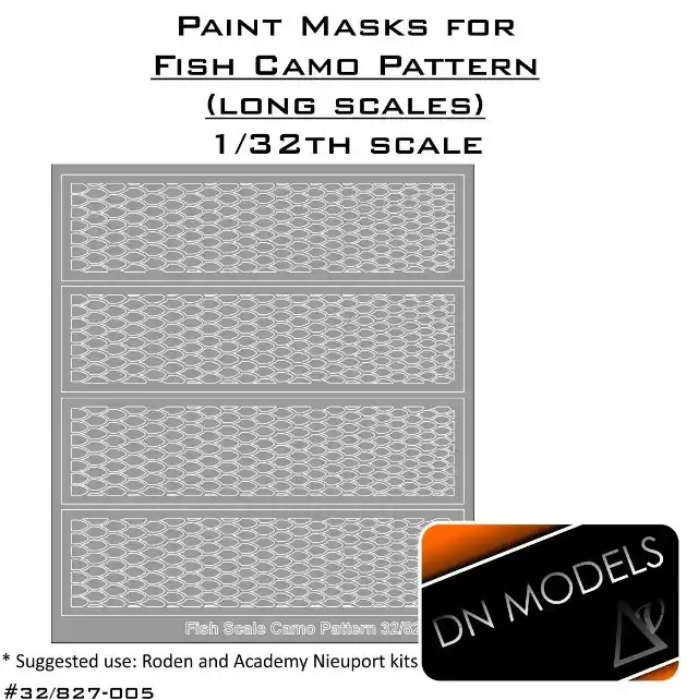 DN Models 32-827-005 Paint Masks For Fish Camo Pattern Long WW I Achat Immédiat