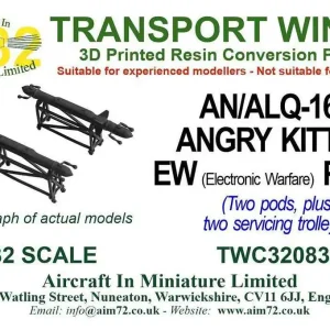 NEW! Aircraft In Miniature Ltd TWC32083 AN/ALQ-167 Angry Kitten EW Pods (3D-Printed / 2 PODs + 2 Trolleys) Dernière Chance