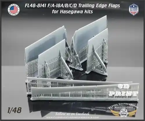 NEW! Flying Leathernecks 48-8141 McDonnell Douglas F/A-18 A/B/C/D Hornet - 3D-Printed Trailing Edge Flaps / Full Down (for Hasegawa Kits) Seulement Aujourd'hui