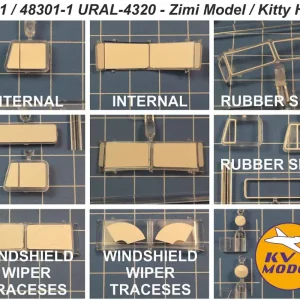 Dernière Chance NEW! KV Models 48301 URAL-4320 / APA-5D - Masks Set (for Zimi Model 80159 / Q80159 and Kitty Hawk 80159 Kits)