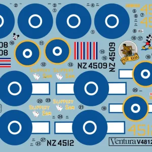 Dernière Chance NEW! Ventura 48123 RNZAF Lockheed PV-1 Venturas - Pacific Theatre (4 Schemes)