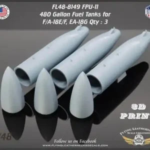 Prix Réduit NEW! Flying Leathernecks 48-8149 FPU-11 480 Gallon Fuel Tanks for Boeing F/A-18 E/F and EA-18 G (3 pcs / 3D-Printed)