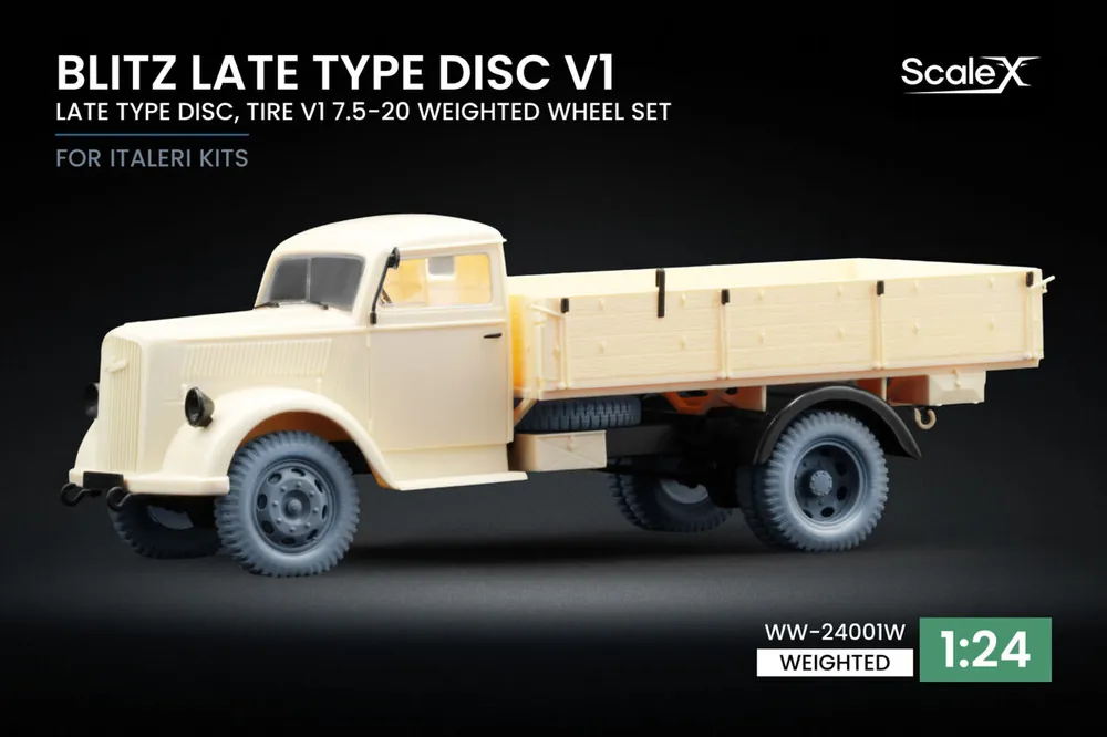 Affaire À Saisir NEW! ScaleX WW-24001S Opel Blitz Late Type Disc Version 1 - 3D-Printed Weighted Wheel Set (for Italeri Kits)