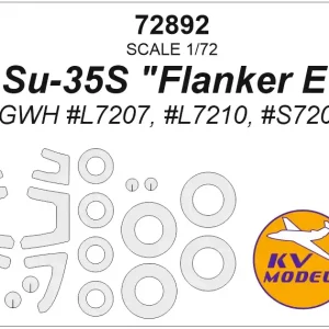 Usine Directe NEW! KV Models 72892 Sukhoi Su-35 S Flanker E - Mask Set + Wheels Masks (for GWH Kits)