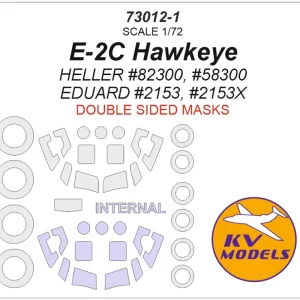 Vente Flash NEW! KV Models 73012-1 Grumman E-2C Hawkeye - Double-Sided Mask Set + Wheels Masks (for Heller and Eduard Kits)