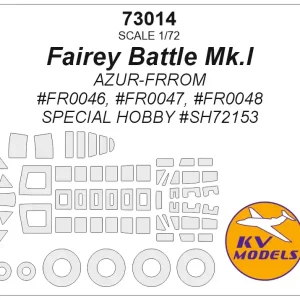 Certifié NEW! KV Models 73014 Fairey Battle Mk.I - Mask Set + Wheels Masks (for Azur-Frrom and Special Hobby Kits)