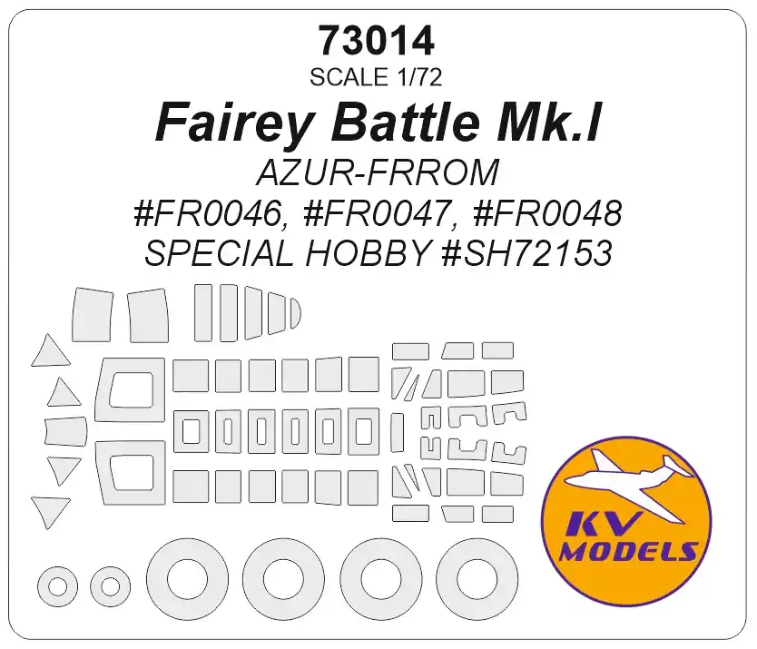 Certifié NEW! KV Models 73014 Fairey Battle Mk.I - Mask Set + Wheels Masks (for Azur-Frrom and Special Hobby Kits)