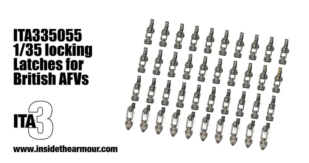 Inside the Armour ITA335055 British Tank Stowage Bin Locking Latches (3D-Printed) Seulement Aujourd'hui