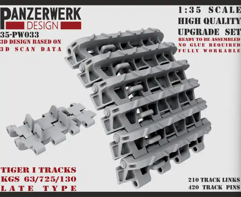 Panzerwerk Design 35-PW033 Tiger I Tracks KGS 63/725/130 Late Type Super Prix