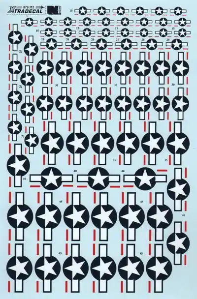 Xtradecal 72112 US National Insignia - Stars and Bars with optional red bar (form 1942 to Current) Bon Plan