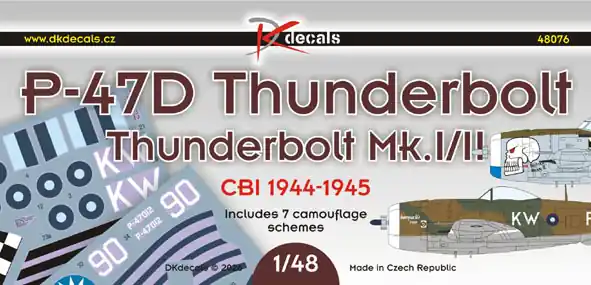 Populaire DKdecals 48076 Republic P-47 D Thunderbolt (China / Burma and India 1944-1945)
