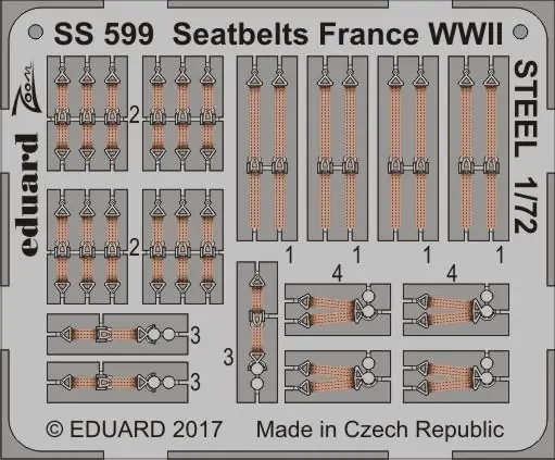 Marque Eduard SS599 Seatbelts France WWII STEEL