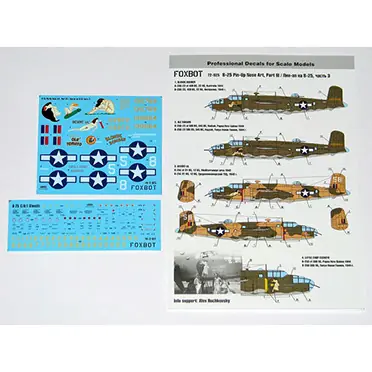 FOXBOT 72-025 U.S.A.F. North American B-25C/D Mitchell Pin-Up Nose Art and Stencils (Part III) Acheter En Ligne