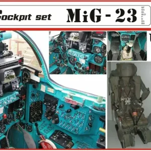 Authentique KARAYA U7202 MiG-23 cockpit set – resin + PE (ex - RV)