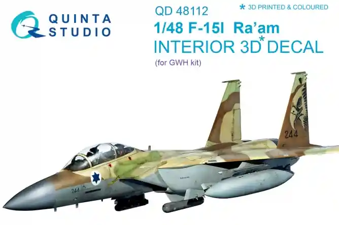 Top Vente Quinta Studio QD48112 F-15I 3D-Printed & coloured Interior on decal paper