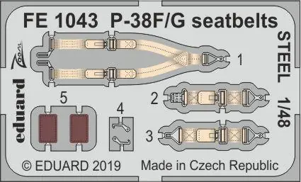 Eduard FE1043 P-38F/G seatbelts STEEL TAMIYA Prix Cassé
