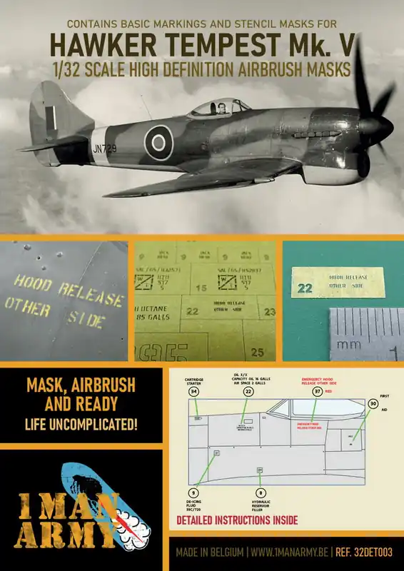 1 Man Army 32DET003 Hawker Tempest Mk.V Jusqu'à Épuisement Des Stocks