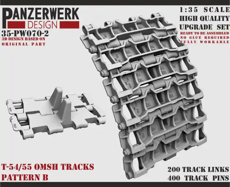 Meilleur Prix Panzerwerk Design 35-PW070-2 T-54/55 OMSH Tracks Pattern B