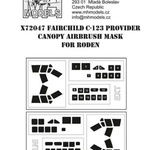 Affaire À Saisir MH Models X72047 Fairchild C-123 Provider Canopy Airbrush Mask For Roden