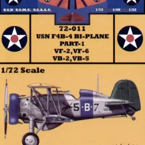 Yellow Wings 72011 Boeing F4B-4 Biplane Part 1 (5 schemes) Solde