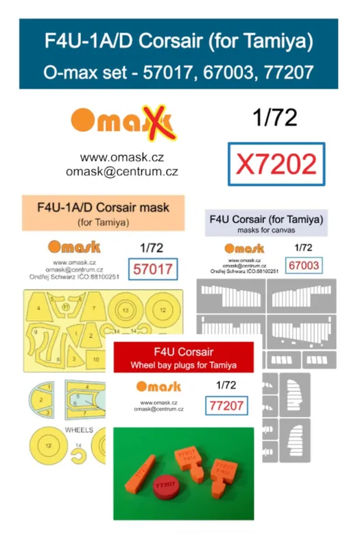 Omask X7202 F4U-1A/D Corsair O-Max Set (For Tamiya) Meilleur Prix