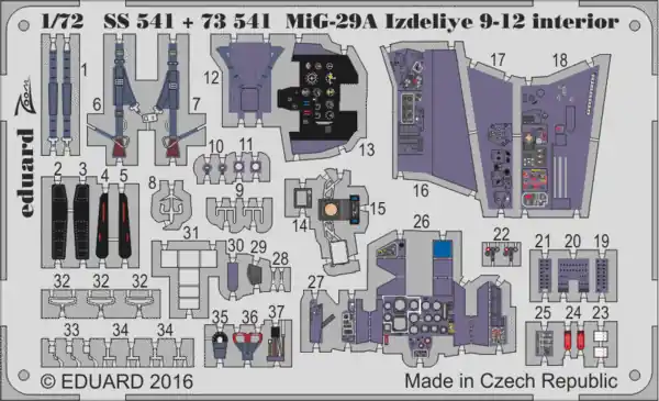 Prix Cassé Eduard SS541 MiG-29A Izdeliye 9-12 interior TRUMPETER 01674