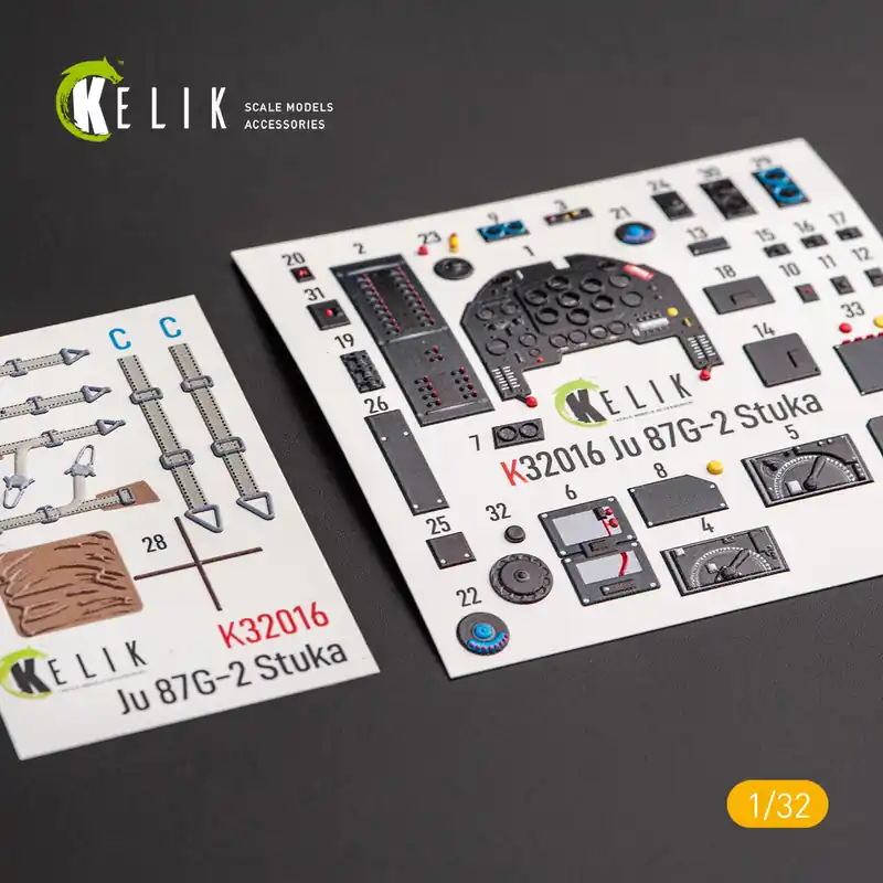 KELIK K32016 Junkers Ju 87 D/G Stuka - Interior 3D Decal For Trumpeter Kit Retour Gratuit