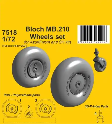 CMK K7518 Bloch MB.210 Wheels Set (For Azur/Frrom, Special Hobby) Dernière Chance