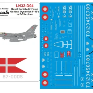 Commander Vite Lima November Decals 72-D04 Royal Danish Air Force F-16 in the new F-35 Scheme