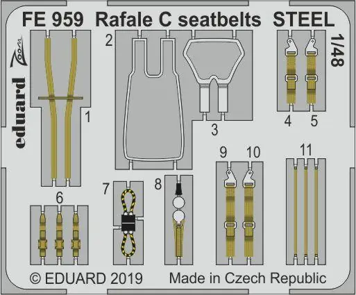 Retour Gratuit Eduard FE959 Rafale C seatbelts STEEL REVELL