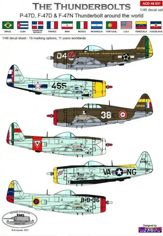 Armycast ACD48031 The Thunderbolts - P-47D, F-47D and F-47N Thunderbolt Around The World Prix Promo