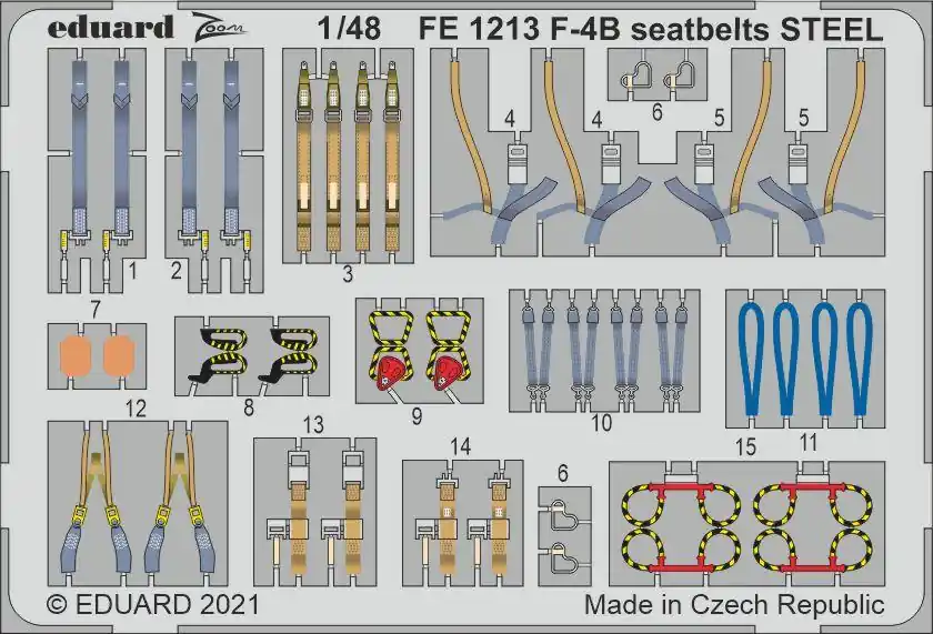 Authentique Eduard FE1213 F-4B seatbelts STEEL TAMIYA