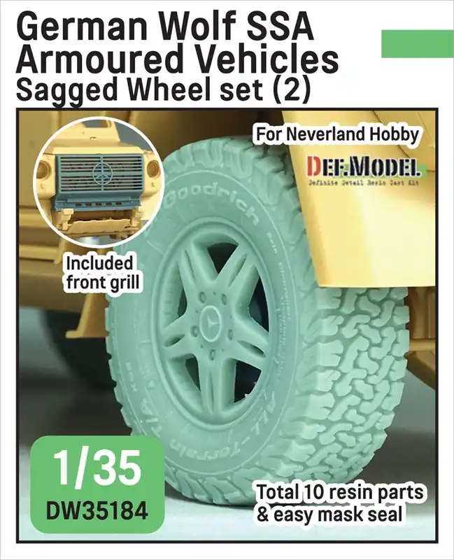 DEF Model DW35184 German Wolf SSA - Sagged Wheel Set No.2 (for Neverland Hobby Kits) Offre Limitée